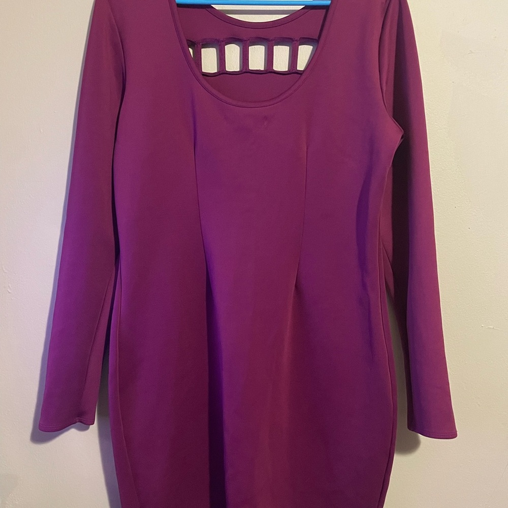 Nicki Minaj Purple Bodycon Long Sleeve Dress - Picture 2 of 2